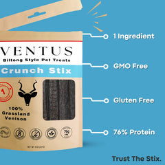 VENTUS Jerky Crunch Stix during training session as a high-value reward