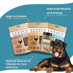 VENTUS Jerky Crunch Stix venison closeup displaying natural flavor for dogs