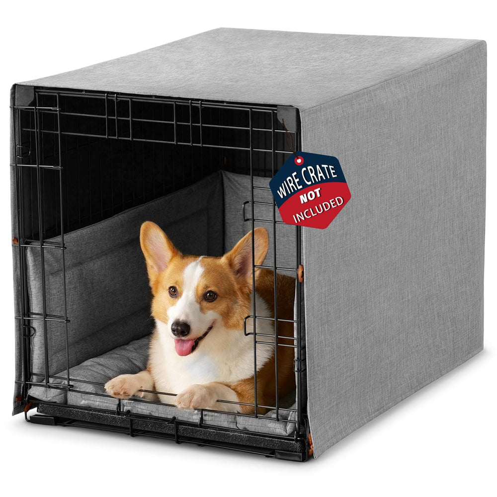 VERABE Calming 3-Piece Crate Cover Set front view reduces drafts and creates cozy den.