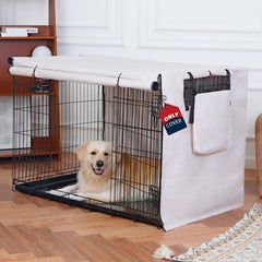 VERABE dog crate cover shows waterproof 600D fabric for all-season protection