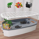 VERABE Escape-Proof Turtle Tank front view with secure walls for safe juvenile housing.