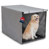 VERABE heavy-duty calming dog crate cover, front view, creates a secure den-like space for calmer rest.