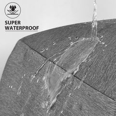 VERABE weatherproof fabric close-up highlights 600D Oxford material for rain, wind, and sun protection.