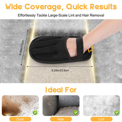 VerdeVilla gloves cleaning couch and car seat to remove fur efficiently