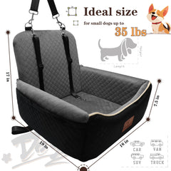 VERGODPRO dog car seat bed dimensions 18x19 inches with memory foam comfort.