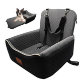 VERGODPRO dog car seat bed front view with memory foam comfort and non-slip base.
