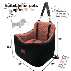 VERGODPRO dog car seat inside view highlights cozy memory foam comfort on rides