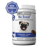 Vet Classics No Scoot package shows the veterinarian-formulated supplement for anal gland support.