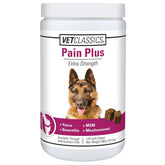 Vet Classics Pain Plus soft chews bottle supports daily comfort for dogs during activity