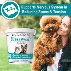 Vet Classics Stress Away dog chew demonstrates palatable texture for travel scenarios