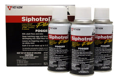 Vet-Kem Siphotrol Plus Fogger 9oz pack for multi-room flea control and reinfestation prevention