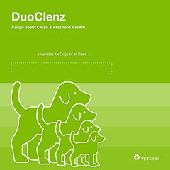 Vet One DuoClenz dental chews large dogs close-up texture shows enzyme coating.