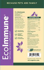 Vet Organics EcoImmune dosage-scoop demonstrates easy ½ scoop per 10 pounds daily.