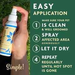Vet Organics EcoSpot cat-application focuses on irritated skin with herbal ingredients.