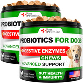 Vet Promise dog probiotics 2pack bottle supports digestion and balanced gut health for happier tummies.