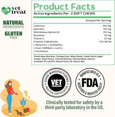 Vet Treat allergy relief chews close-up of soft texture for daily use
