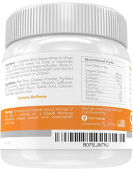 VET-VIRTUE collagen-curcumin-dog-supplement closeup emphasizes joint comfort and resilience.