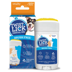 Vetality Twist + Lick gel dental, limpieza diaria de dientes caninos.