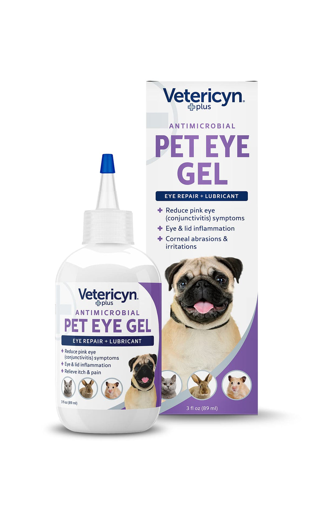 Vetericyn Plus Eye Gel tube for gentle eye lubrication and care.