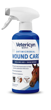 Vetericyn Plus Horse Wound Care Spray bottle ready for quick on-site wound care