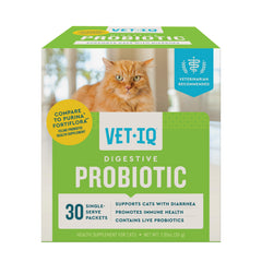 VetIQ Cat Probiotic Powder single-serve packets for easy daily digestive support.
