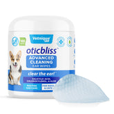 Vetnique Oticbliss 100ct wipes pack for easy pet ear care.