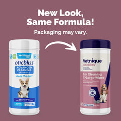 Vetnique Oticbliss dog ear cleaning in action demonstrates a calm grooming moment.