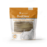 Vet One DuoClenz dental chews packaging promotes convenient oral care for dogs.