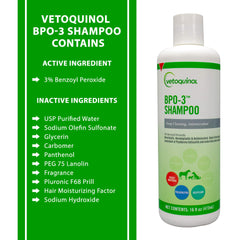 Vetoquinol BPO-3 Shampoo horse grooming for oily coat degreasing.