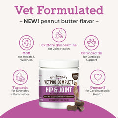 VetPro Complete USA-made label emphasizes GMP quality for trusted dog joint care.