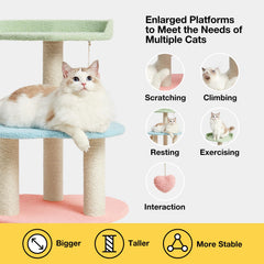 Vetreska cat tree jute posts offer natural scratching and furniture protection.
