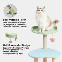 Vetreska cat tree plush platforms provide soft comfort for naps and play.