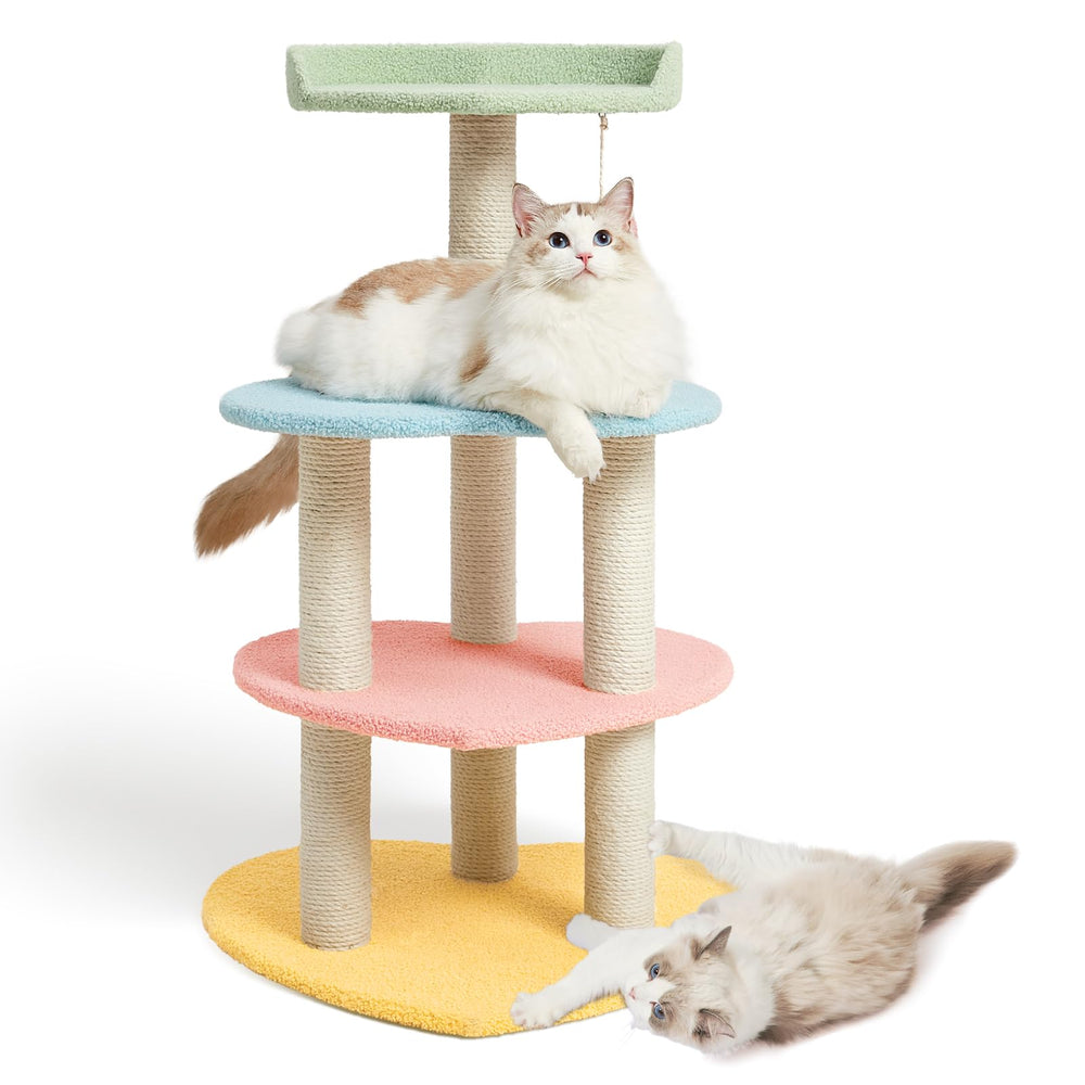 Vetreska Cat Tree Sweetheart top view offers elevated perch for watching, resting, and play.