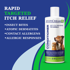 VetriMAX AtopiCream HC being applied to a dog's coat for soothing care