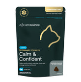 VetriScience Calm & Confident chews cat bottle: simple daily stress support for cats.
