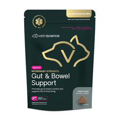 VetriScience Gut & Bowel Support duck flavor bottle front supports digestive comfort.