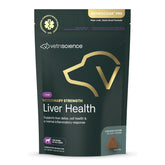VetriScience liver health chews bottle closeup—premium liver support for dogs