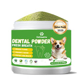 Vetriuntrix dog teeth cleaning powder bottle front for easy daily dental care
