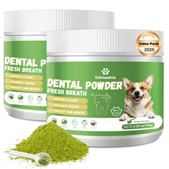 Vetriuntrix dog teeth cleaning powder tub ready for at home dental care