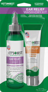 Kit Vet's Best para limpieza de orejas de perro, fácil de usar.