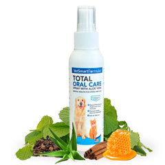 VetSmart Formulas dog breath freshener bottle for quick, fresh pet breath.
