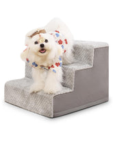 Vfrog 13h 3-step dog stairs for small dogs aiding bed access