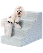 Vfrog four-step dog stairs for bed and couch in grey aids safe climbs