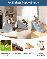 Vfrog dog stairs foam core supports up to 50 pounds for stable use