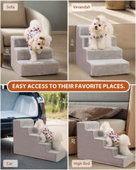 Vfrog dog stairs non-slip bottom provides secure footing on smooth floors.