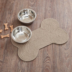 VHC Brands pet food mat natural small closeup texture supports easy spill cleanup