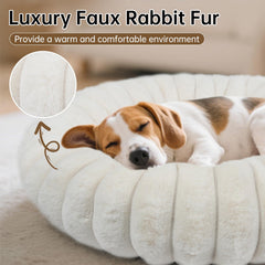 Vhen When Donut Bed raised edge supports neck and head for comfortable rest