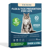 VICSOM flea-treatment-application for cats shows quick, easy topical use against fleas and ticks.