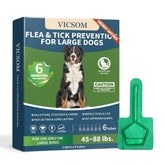 VICSOM six-month supply box shows durable packaging for steady flea and tick prevention