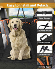 Victoper dog seat cover mesh window provides pet visibility and comfort.
